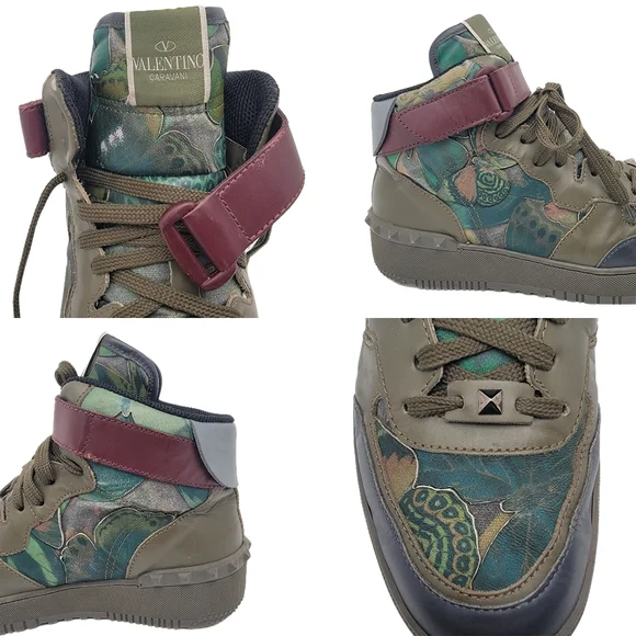 Valentino Garavani Rockrunner Camo Butterfly High Top Sneakers 42 - Picture 7 of 12